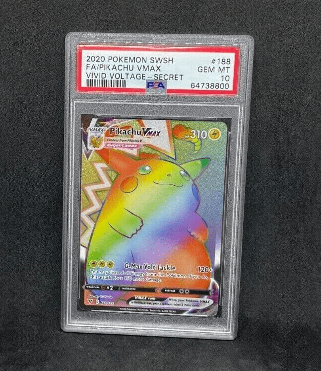 Pokemon Vivid Voltage Pikachu Vmax 188/185 Secret Rare Ultra Holo Foil PSA 10