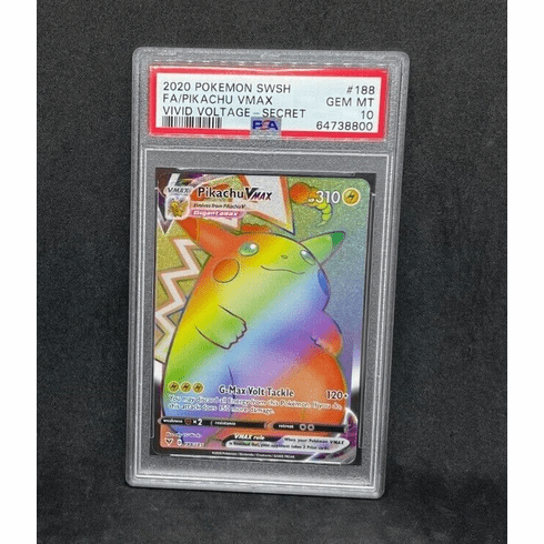 Pokemon Vivid Voltage Pikachu Vmax 188/185 Secret Rare Ultra Holo Foil PSA 10