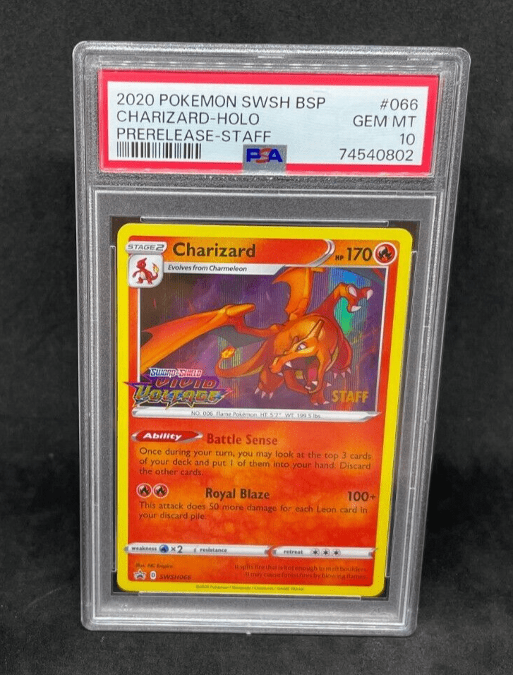 Pokemon Vivid Voltage Prerelease STAFF Charizard SWSH066 Black Star Promo PSA 10
