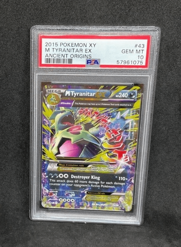 Pokemon XY Ancient Origins M Tyranitar EX 43/98 Ultra Rare Holo Foil PSA 10 MINT