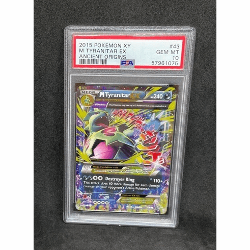 Pokemon XY Ancient Origins M Tyranitar EX 43/98 Ultra Rare Holo Foil PSA 10 MINT