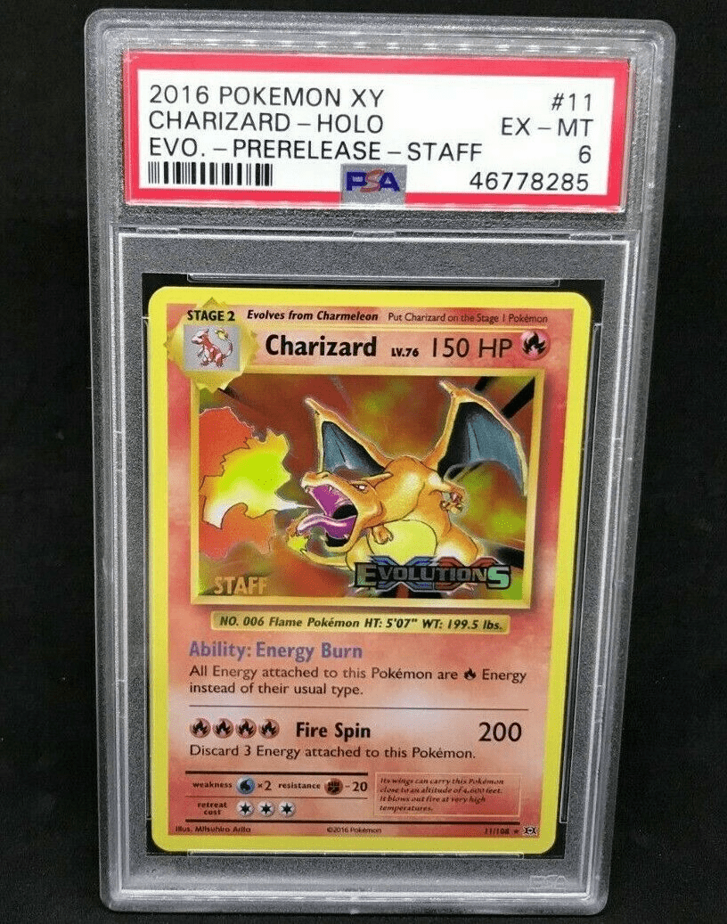 Pokemon XY Base Evolutions Staff Charizard 11/108 Prerelease Holo Foil PSA 6 EX-MT