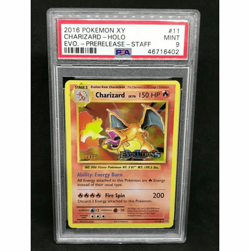 Pokemon XY Base Evolutions Staff Charizard 11/108 Prerelease Holo Foil PSA 9