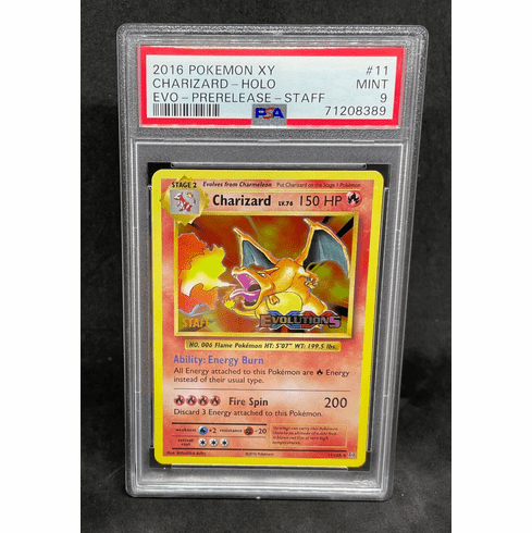 Pokemon XY Base Set Evolutions Prerelease Staff Charizard 11/108 Holo Foil PSA 9
