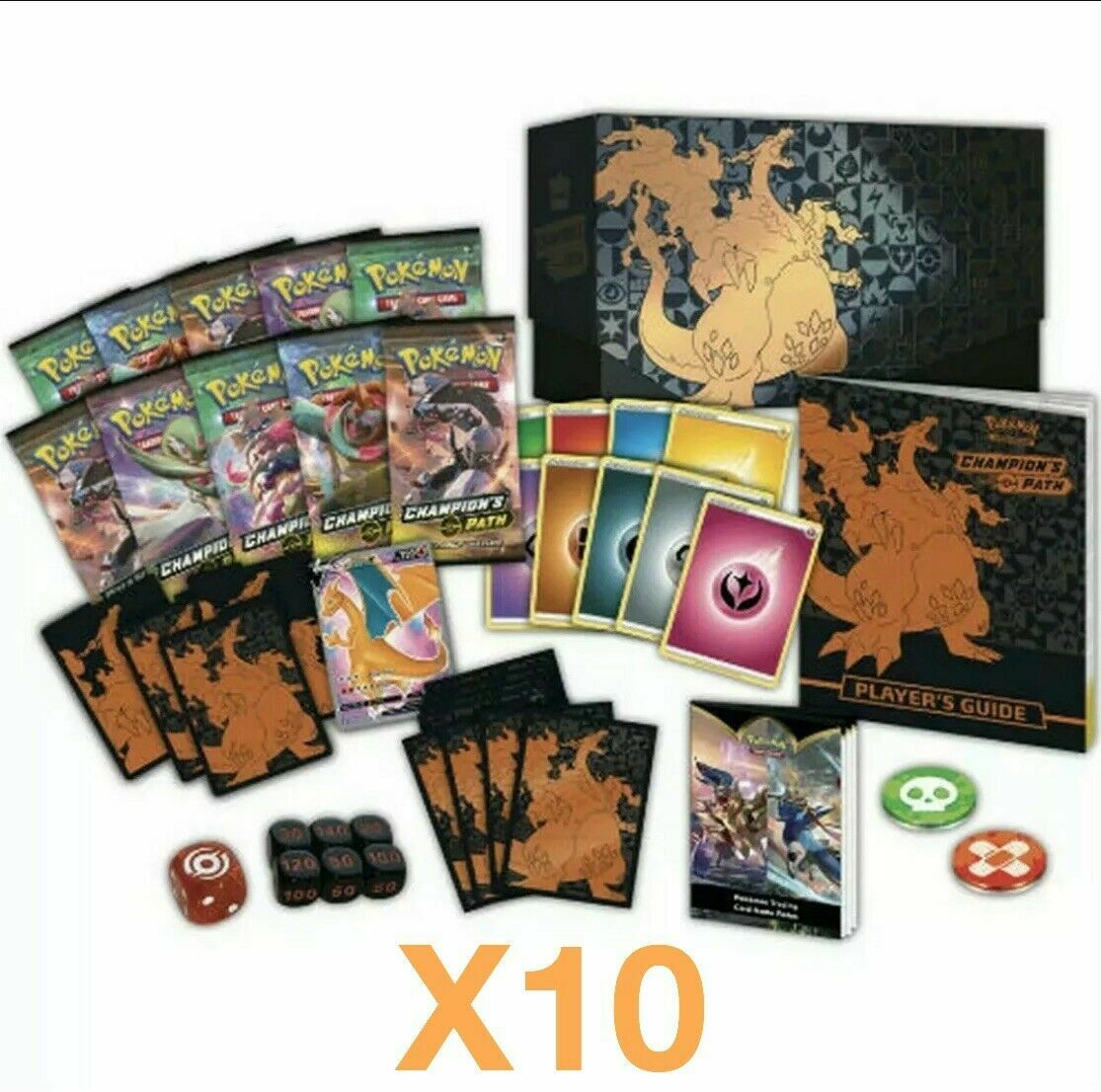 Pokemon TCG Champion's Path Elite Trainer Box Factory Sealed CASE (10 Boxes)
