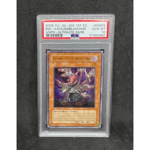 Yugioh Ancient Prophecy 1st Edition ANPR-EN005 Blackwing - Vayu the Emblem of Honor Ultimate Rare PSA 10 GEM MINT