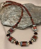 AAA Garnets and Handmade Lampwork Glass-SOLD AAA Garnets and Handmade Lampwork Glass-SOLD