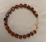 Amber Cubes with Gold Filled Beads-SOLD