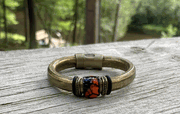 Black Gold Leather w Copper Enamel Slider