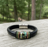 Black Leather w Copper Enamel Slider-SOLD Black Leather w Copper Enamel Slider-SOLD