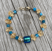 Citrine, Blue Apatite and Venetian Glass