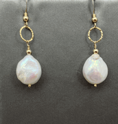 Freshwater Coin Pearl w Gold Filled Bead & Ring
