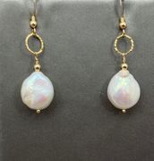 Freshwater Coin Pearl w Gold Filled Bead & Ring