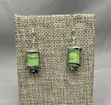 Handmade Lampwork Glass - Spring Green Rectangle Handmade Lampwork Glass - Spring Green Rectangle