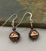 Lampwork Glass - Bronze Lantern w Black Squiggle-SOLD