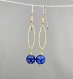 Lapis w Gold Filled Diamond Cut Hoop Lapis w Gold Filled Diamond Cut Hoop