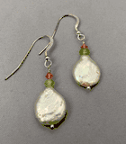 Lemon Coin Pearl w Peridot & Crystal Lemon Coin Pearl w Peridot & Crystal