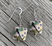 Handmade Lampwork Glass - Dragonfly w Green Wings