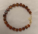 Amber Cubes with Gold Filled Beads