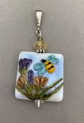 Handmade Lampwork Glass-Bee 2 w Citrine