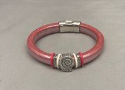 Metallic Fuchsia w Handmade Copper Enamel Slider