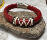 Red Leather w Badger "W" - limited availability! Red Leather w Badger "W" - limited availability!