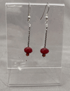 "Red Velvet" Czech Glass on Sterling Silver 