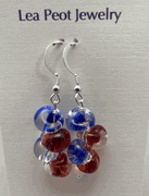 Red White & Blue Handmade Teardrop Glass Beads