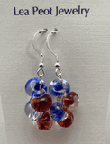 Red White & Blue Handmade Teardrop Glass Beads