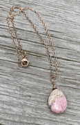 Rhodochrosite Pendant w Rose Gold Filled Chain