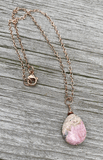 Rhodochrosite Pendant w Rose Gold Filled Chain Rhodochrosite Pendant w Rose Gold Filled Chain