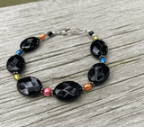 Facet Cut Onyx & Freshwater Pearls