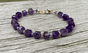 Amethyst Cubes - Gold Filled Beads & Clasp