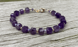 Amethyst Cubes - Gold Filled Beads & Clasp