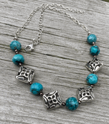 Turquoise & Pewter Necklace