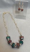 Lampwork Glass Necklace & Earring Set - "Tis the Season" Lampwork Glass Necklace & Earring Set - "Tis the Season"