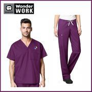 100-500E- Unisex Eggplant WonderWork Scrub Set