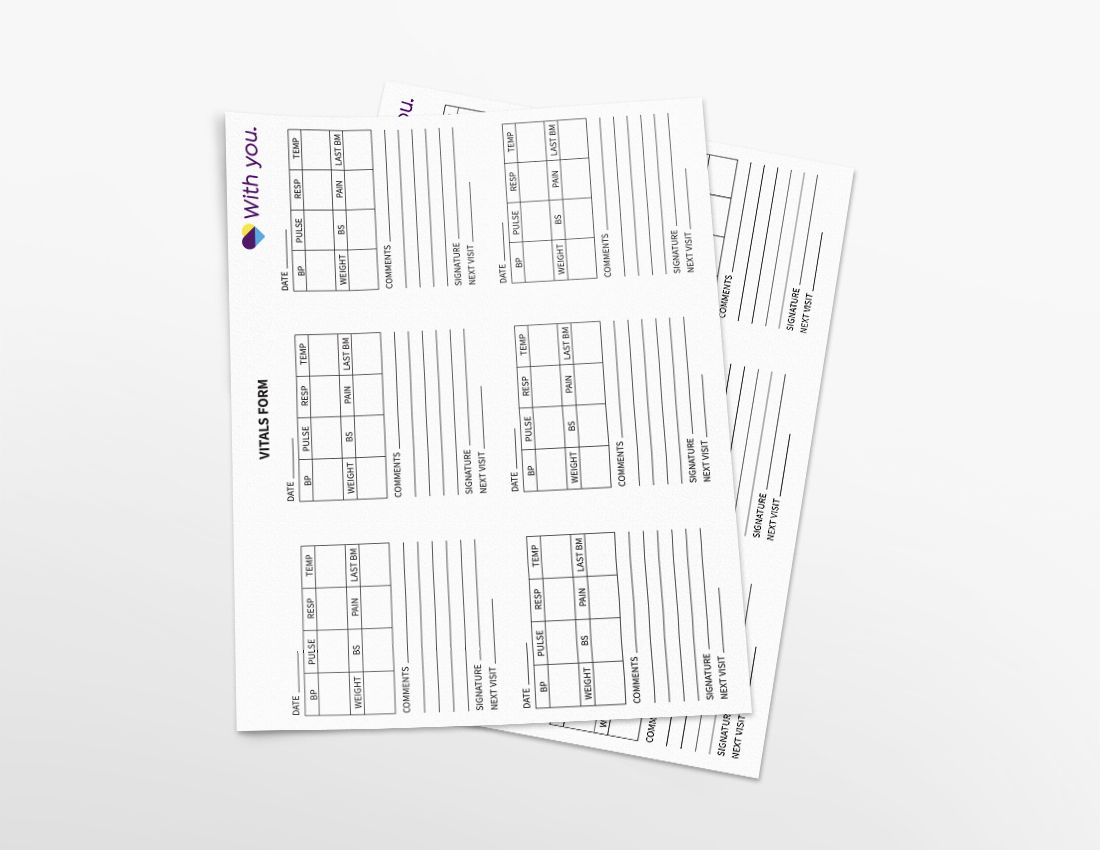 Patient Vitals Forms Universal Packs of 25's