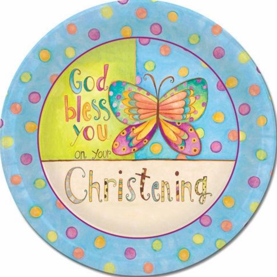 Baptism Christening with Scripture Paper Plate
