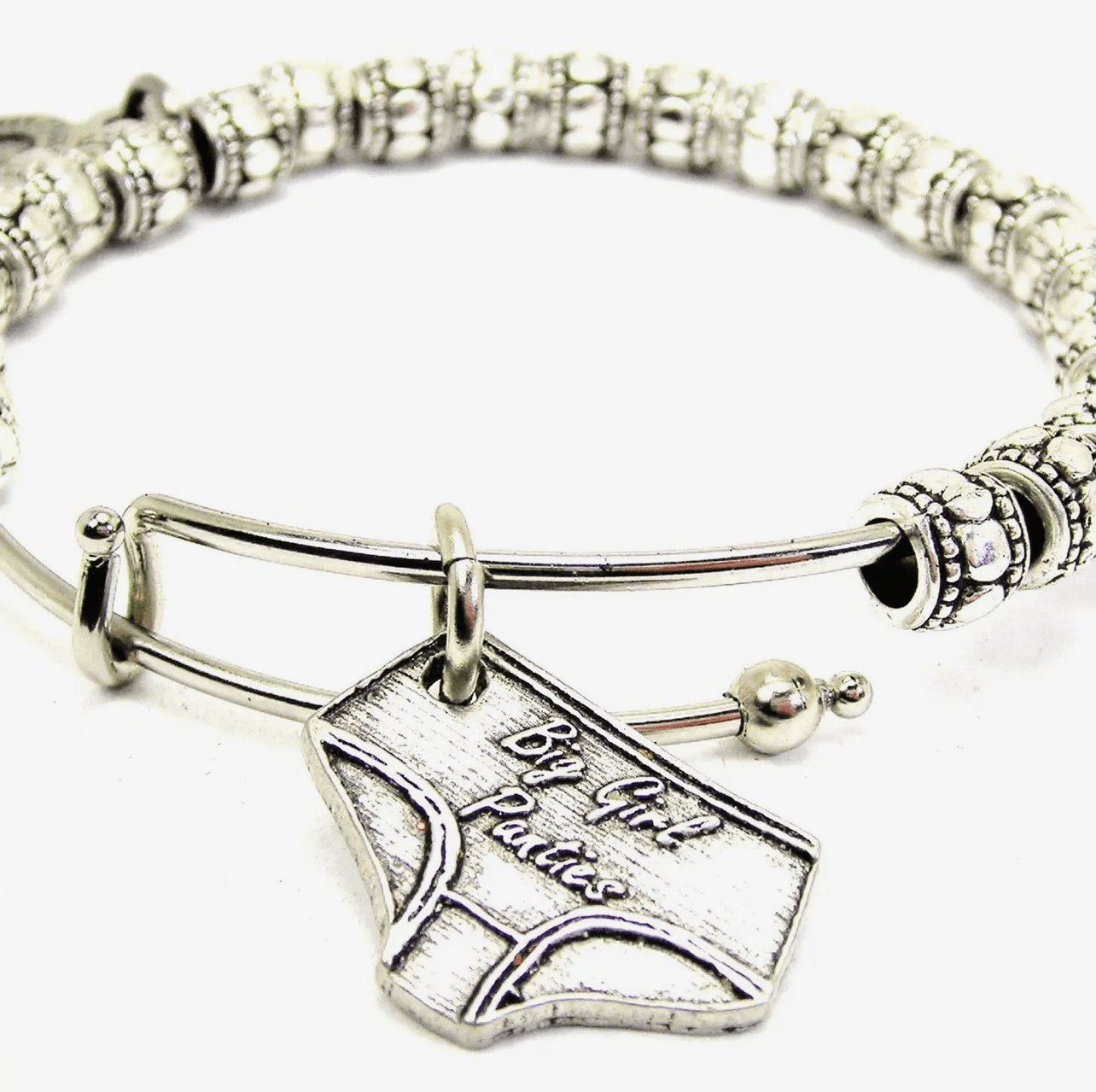 Big Girl Panties Metal Beaded Bracelet Expressions Sayings
