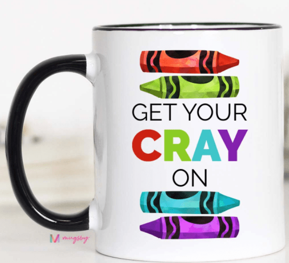 Cray On Black Rim/Handle Mug-11oz.