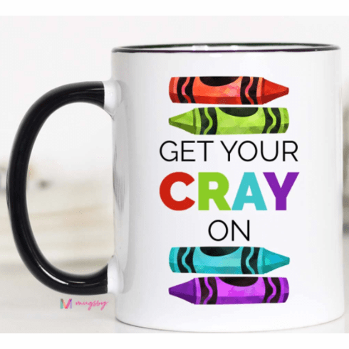 Cray On Black Rim/Handle Mug-11oz.