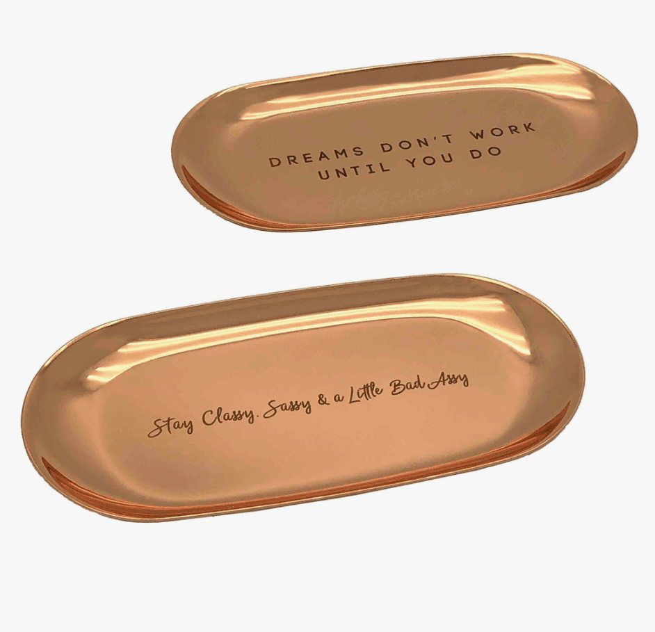 Empowered Vibes Brass Trinket Plate