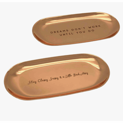 Empowered Vibes Brass Trinket Plate
