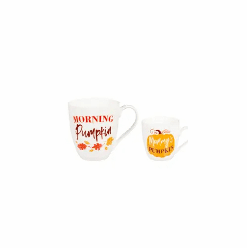 Mommy and Me Ceramic Cup Gift Set, 17 oz,  Morning pumpkin 