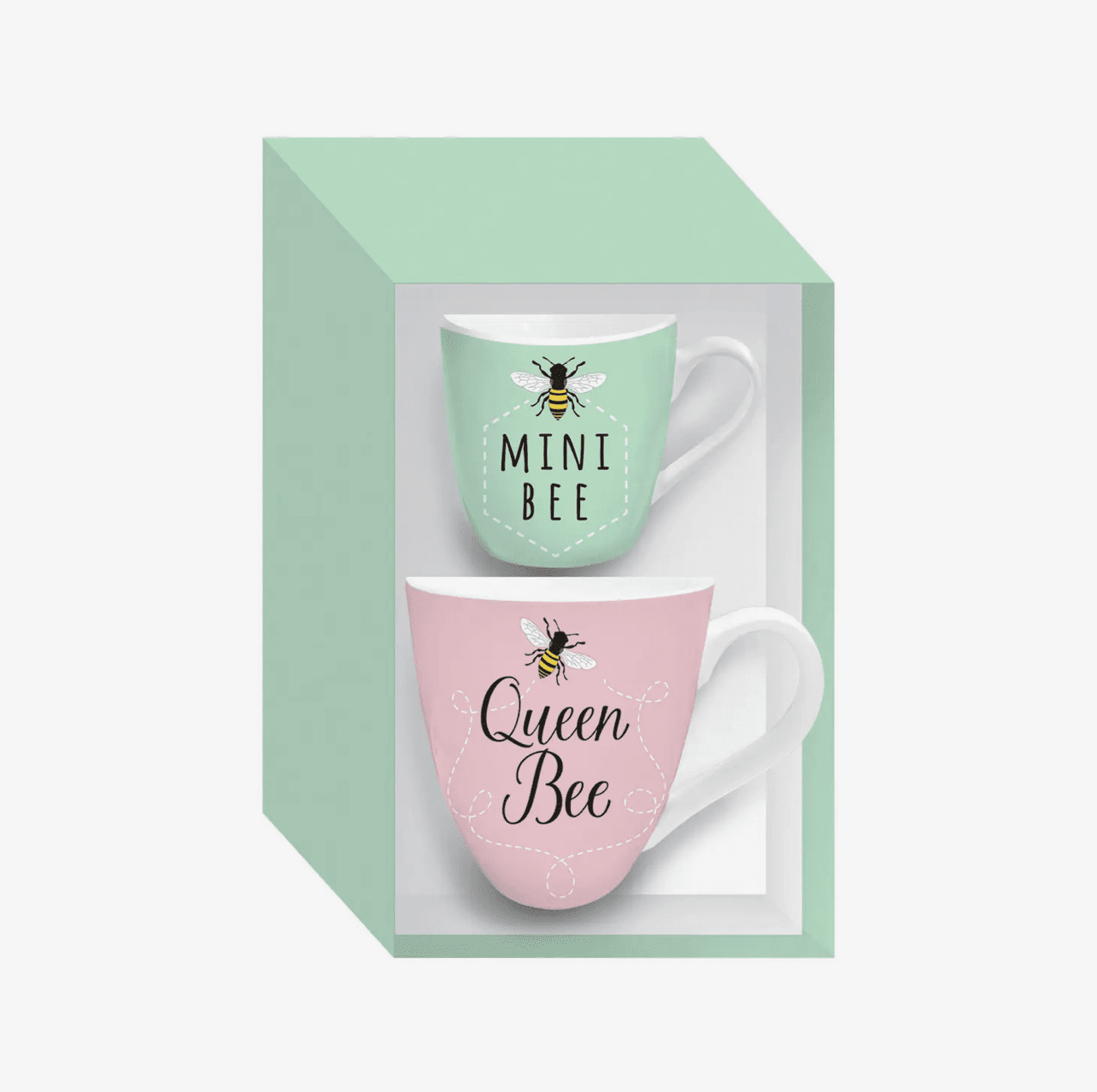 Mommy and Me Ceramic Cup Gift Set, 17 oz, Queen Bee Mini Bee