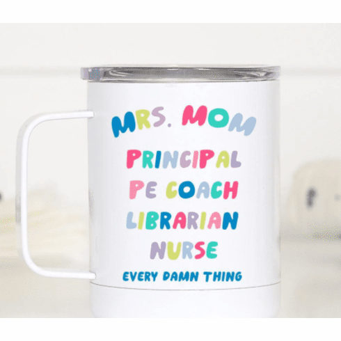 Mrs. Mom Travel Cup With Handle