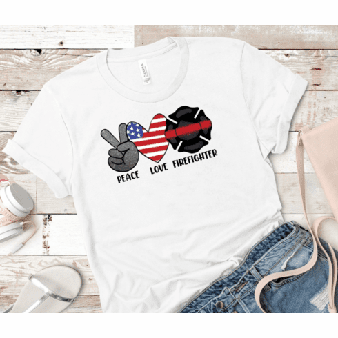 Peace Love Firefighter T-Shirt