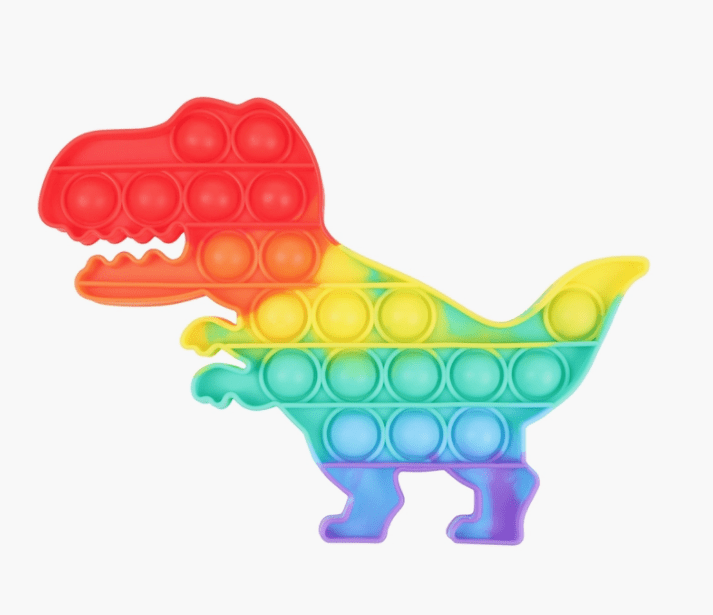 Rainbow Dinosaur Push Pop Bubble Fidget Toy