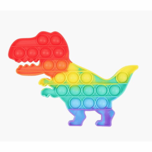 Rainbow Dinosaur Push Pop Bubble Fidget Toy